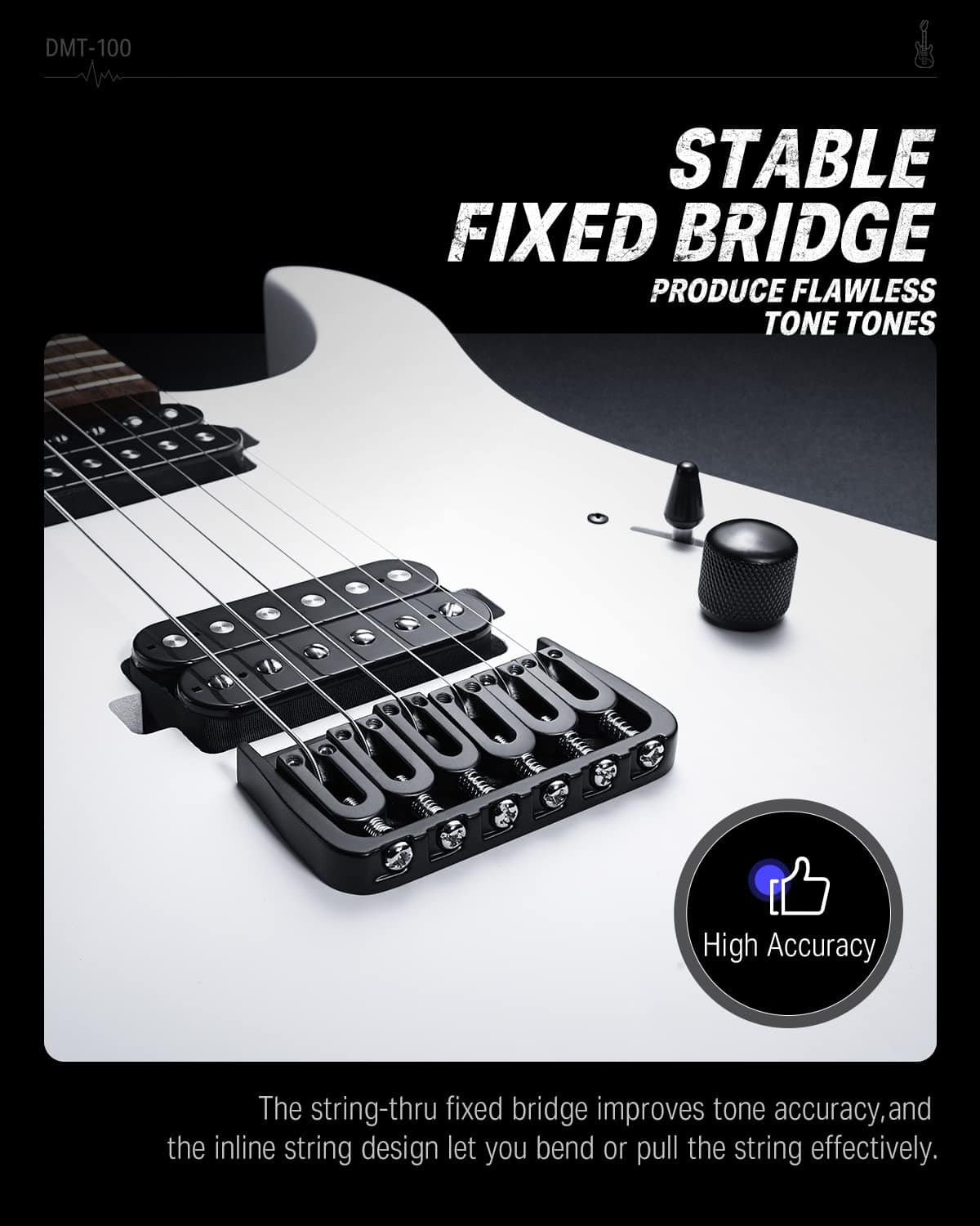 Guitarra Eléctrica de Cuerpo Sólido Donner, Acabado Mate 39 - Imagen 5