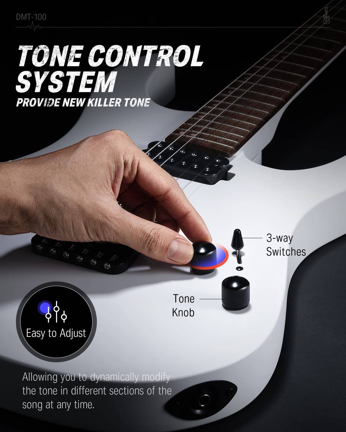 Guitarra Eléctrica de Cuerpo Sólido Donner, Acabado Mate 39 - Imagen 6