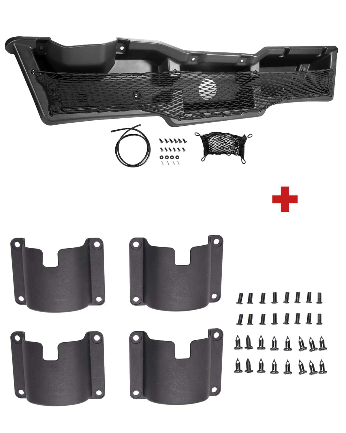 Bandeja de almacenamiento bajo el tablero y 4 portavasos de - Imagen 10