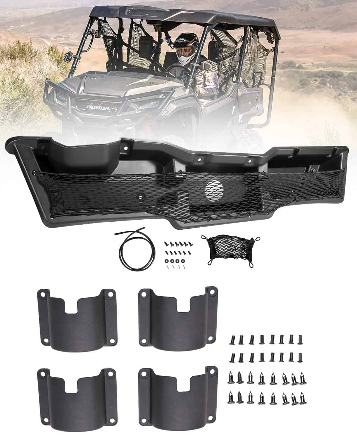 Bandeja de almacenamiento bajo el tablero y 4 portavasos de - Imagen 8