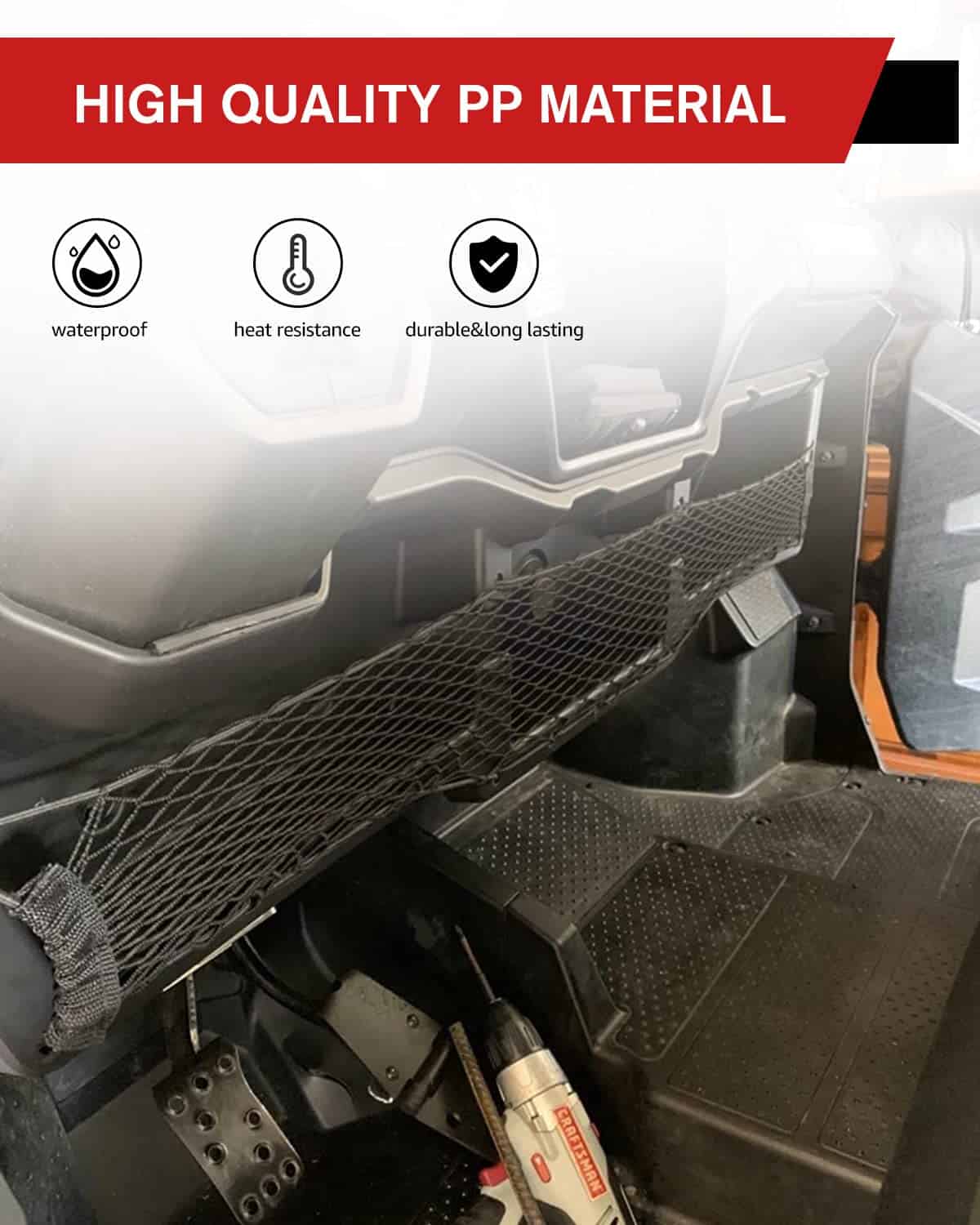 Bandeja de almacenamiento bajo el tablero y 4 portavasos de - Imagen 3