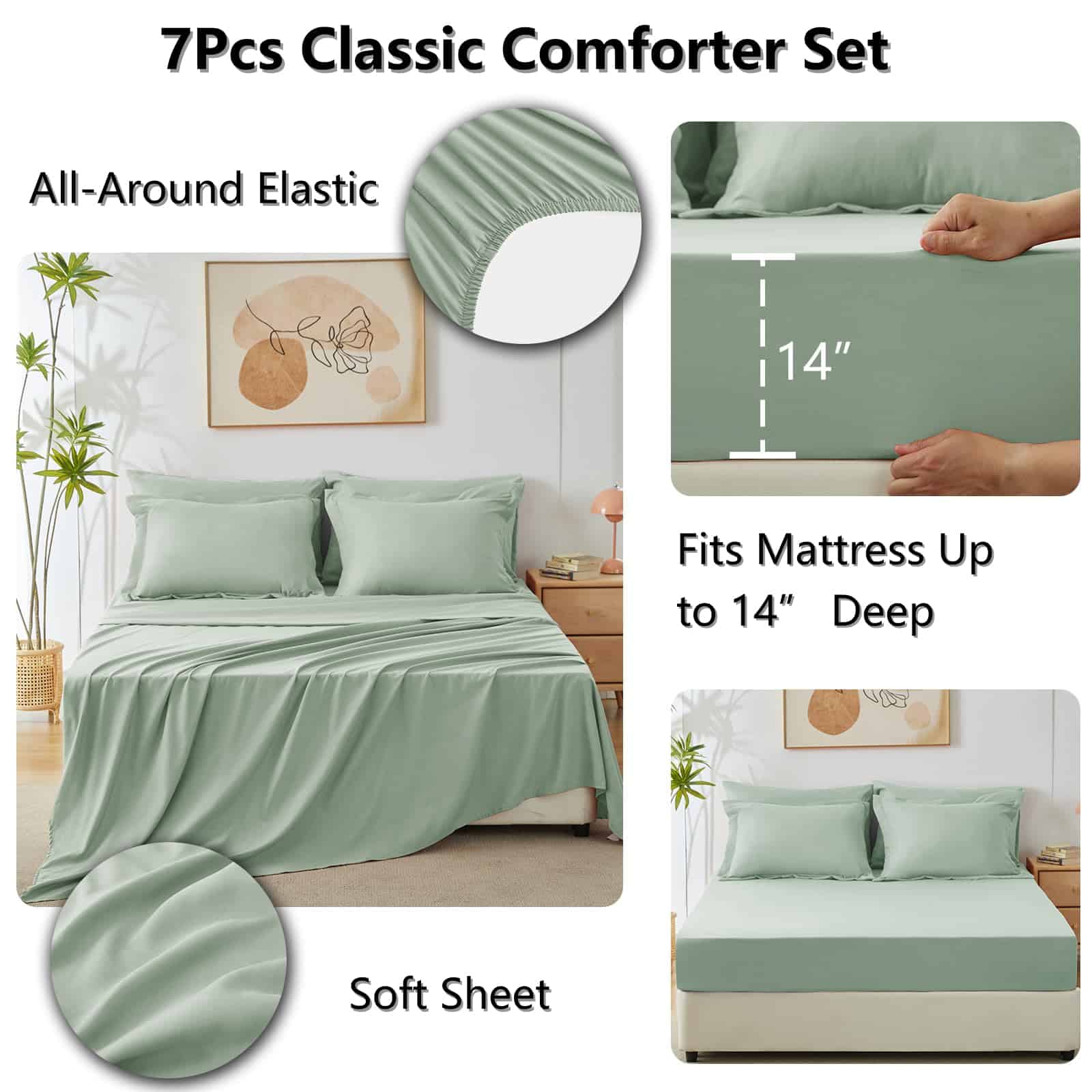 Juego de Edredón Completo CozyLux con Sábana 7 Piezas en - Imagen 5