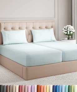 Juego de sábanas de Split King Size de 5 -Azul hielo