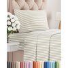 Juego de sábanas de tamaño Twin XL de 3 piezas -Rayas beige
