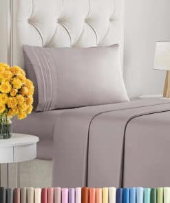 Juego de sábanas tamaño Twin XL de 3 piezas - -Lila cardo