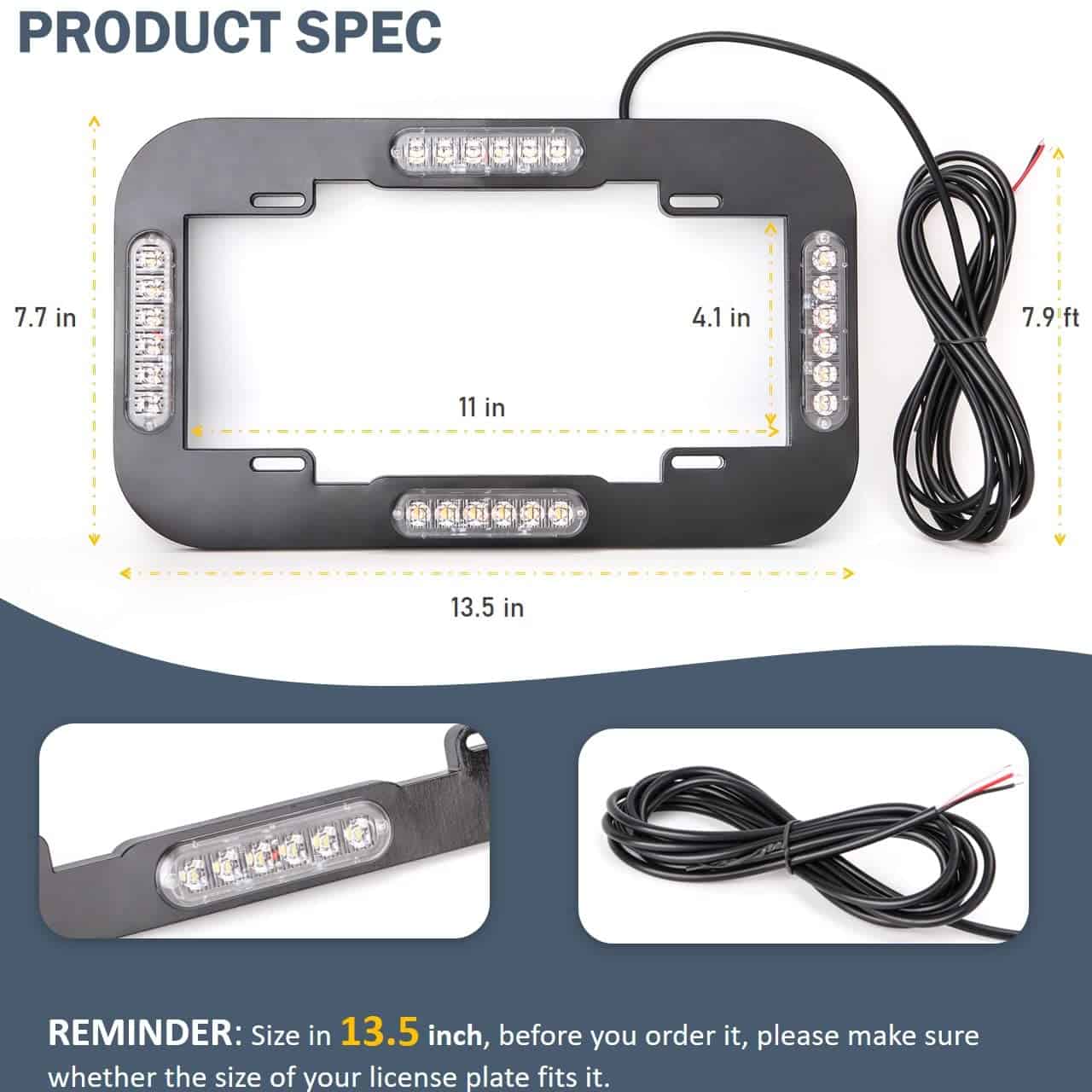 Luces Estroboscópicas para Placa de Matrícula de 13.5" con - Imagen 5