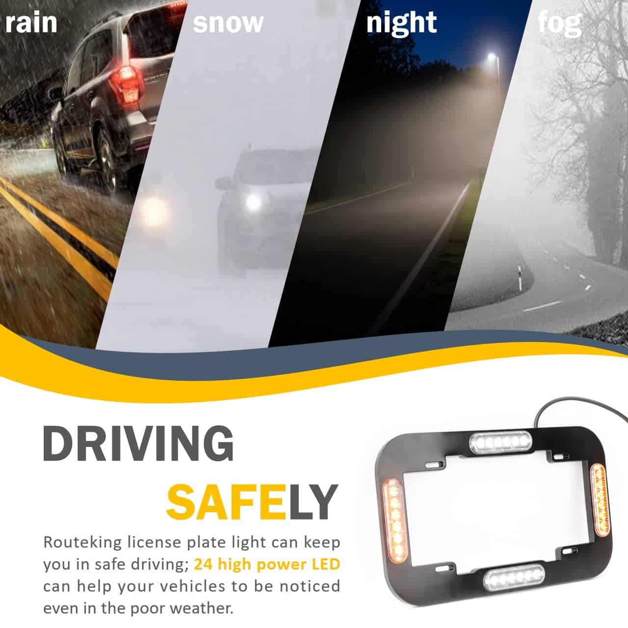 Luces Estroboscópicas para Placa de Matrícula de 13.5" con - Imagen 3