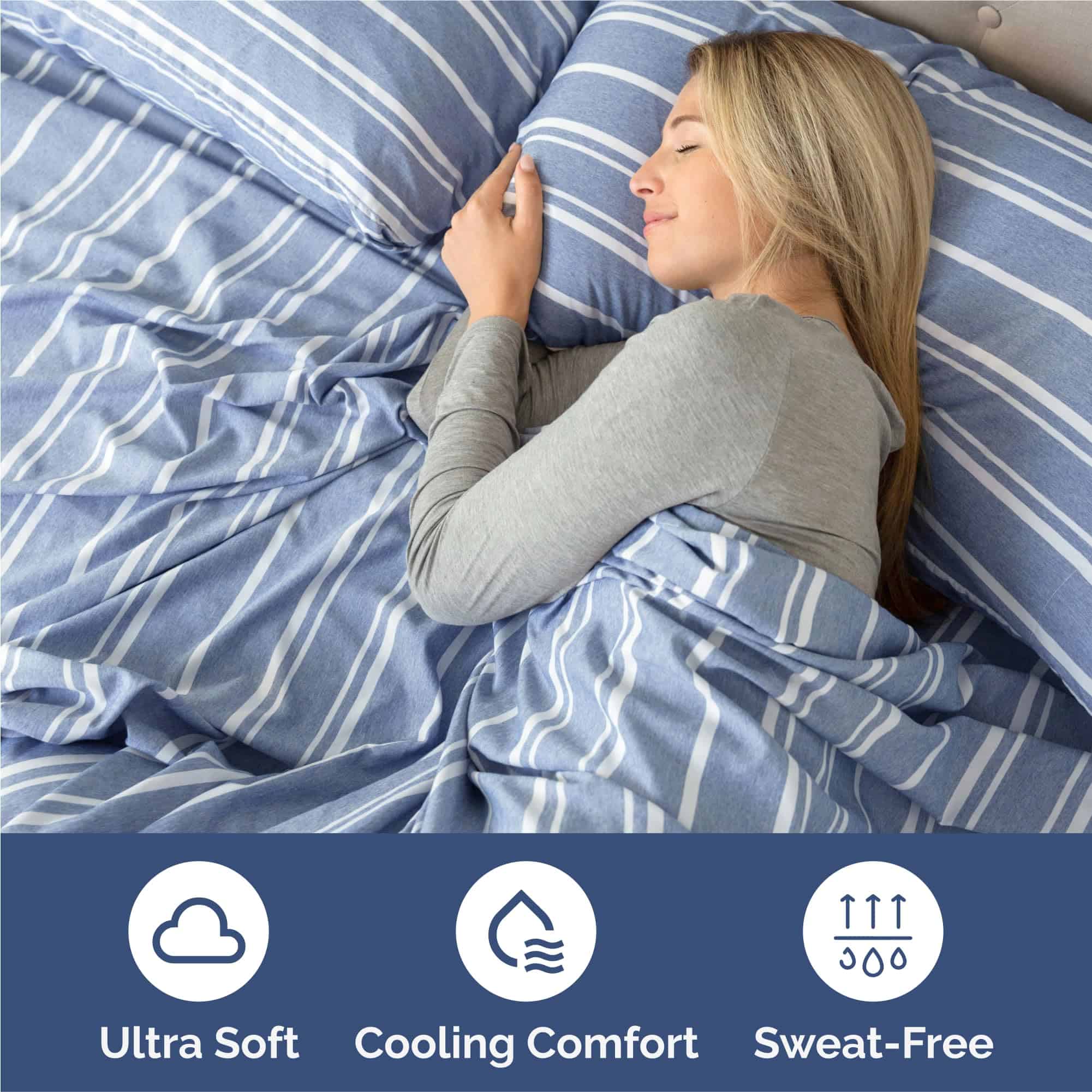 Juego de sábanas King Size de 4 piezas - -Azul - Imagen 5