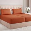 Juego de sábanas de tamaño Split King de 5 -Terracota
