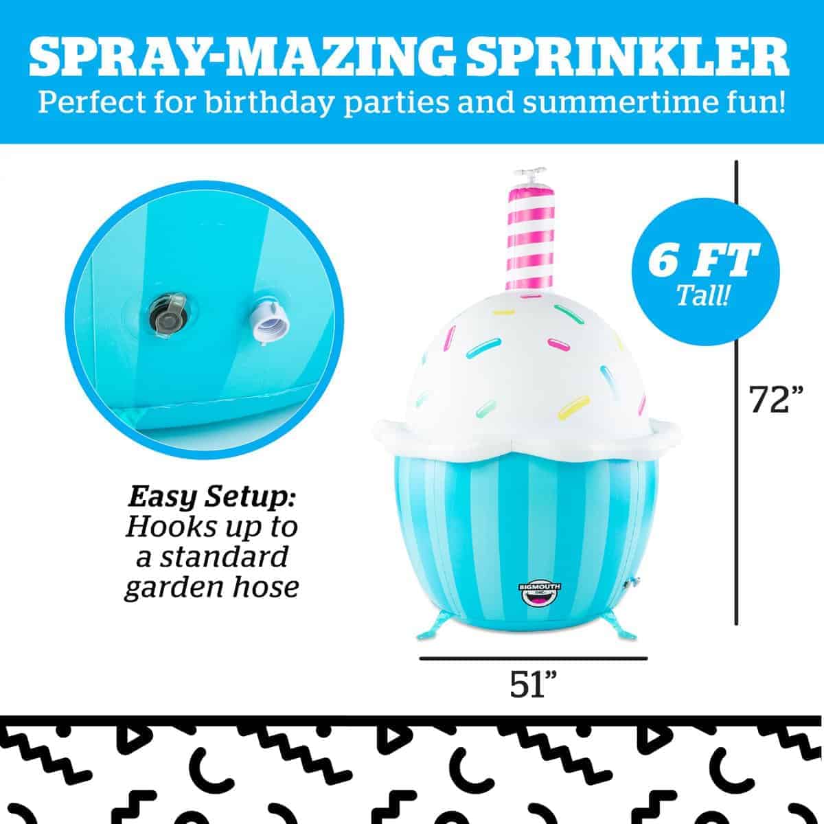 BigMouth Inc. Gigante Inflable Cupcake Rociador, Divertido - Imagen 4