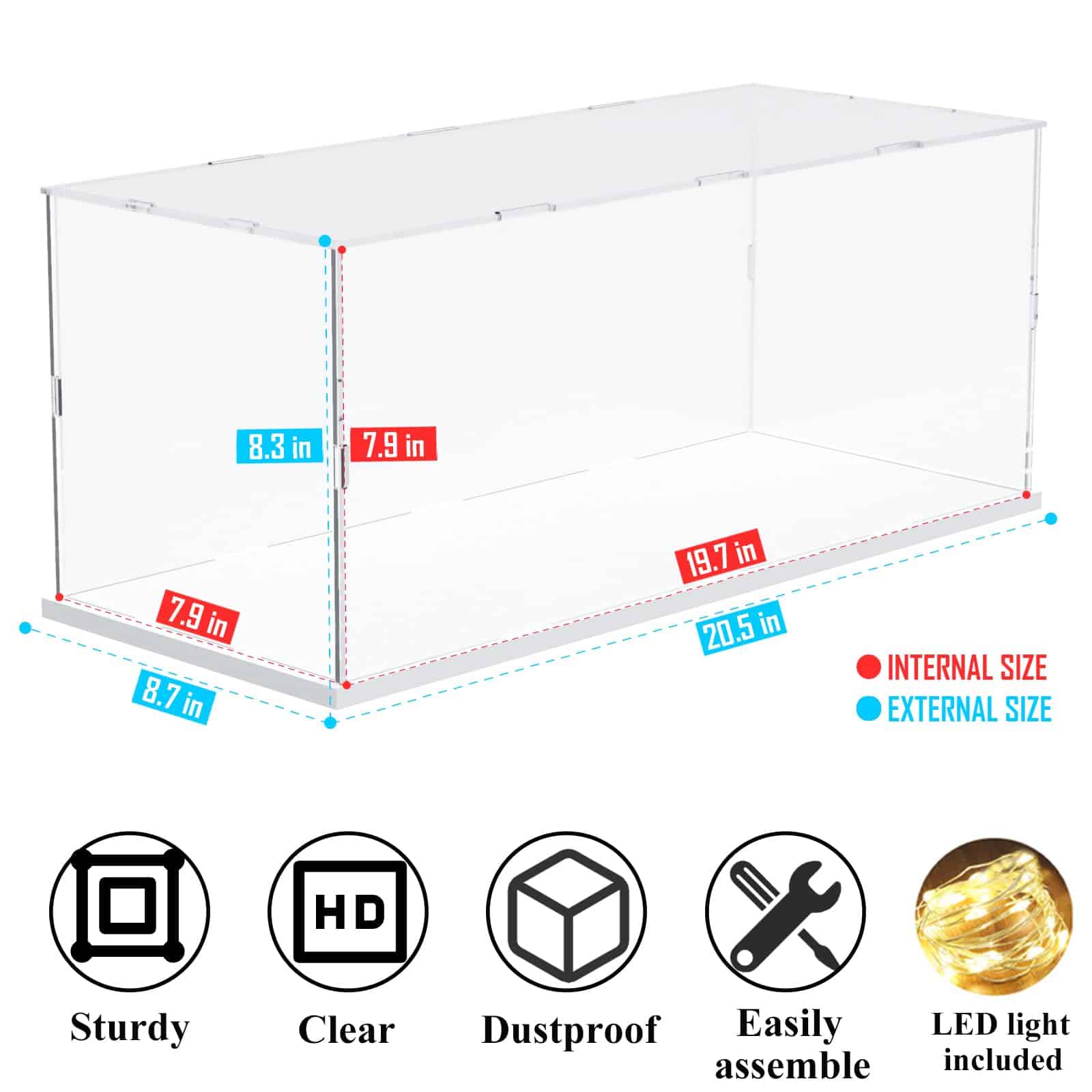 DuvinDD Estuche de Exhibición de Acrílico para Modelo de - Imagen 5