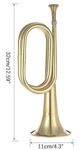 Trompeta de Caballería Bugle Dorada TUOREN para Banda - Imagen 4