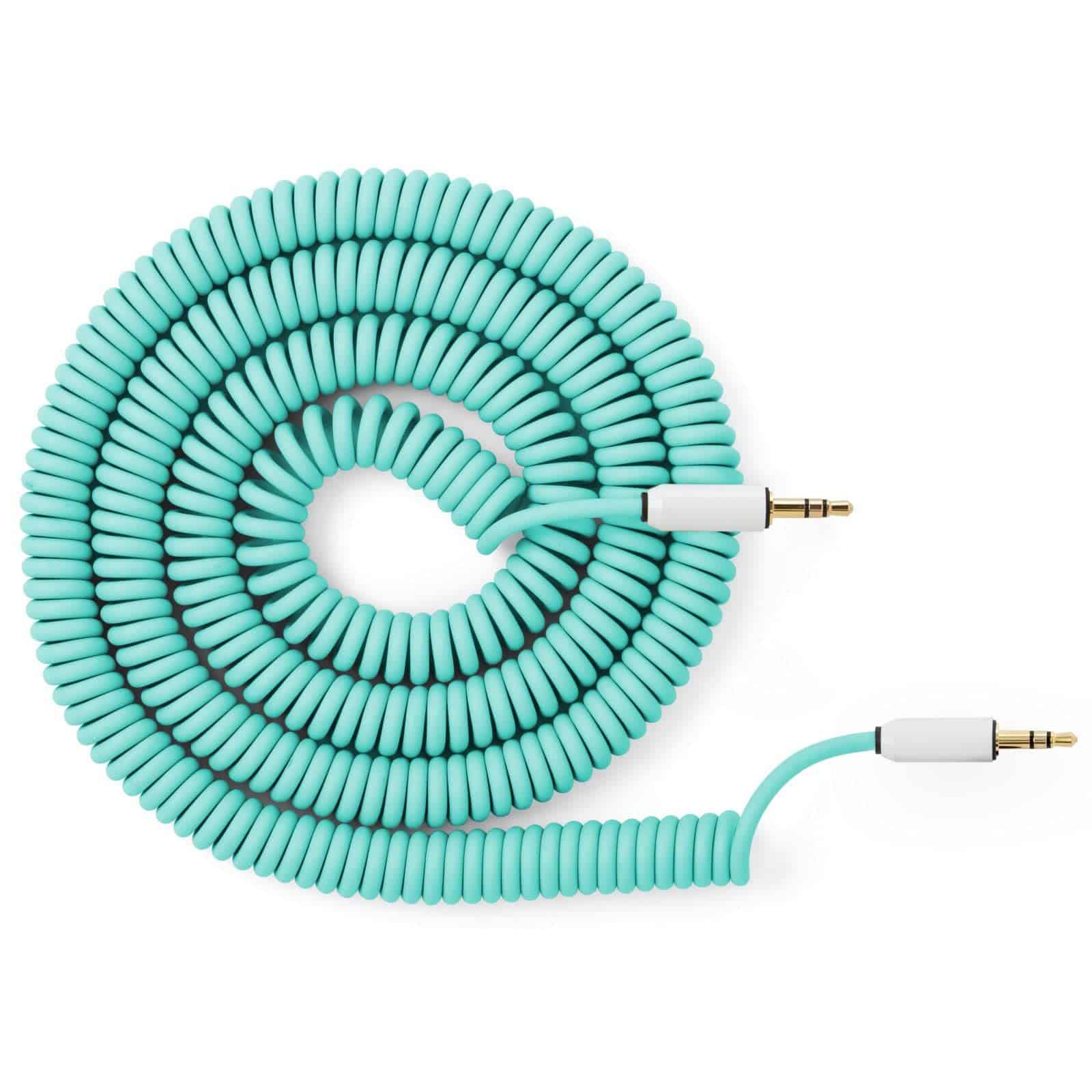 Cable de audio Candycord de MyVolts, mini jack -Verde Menta