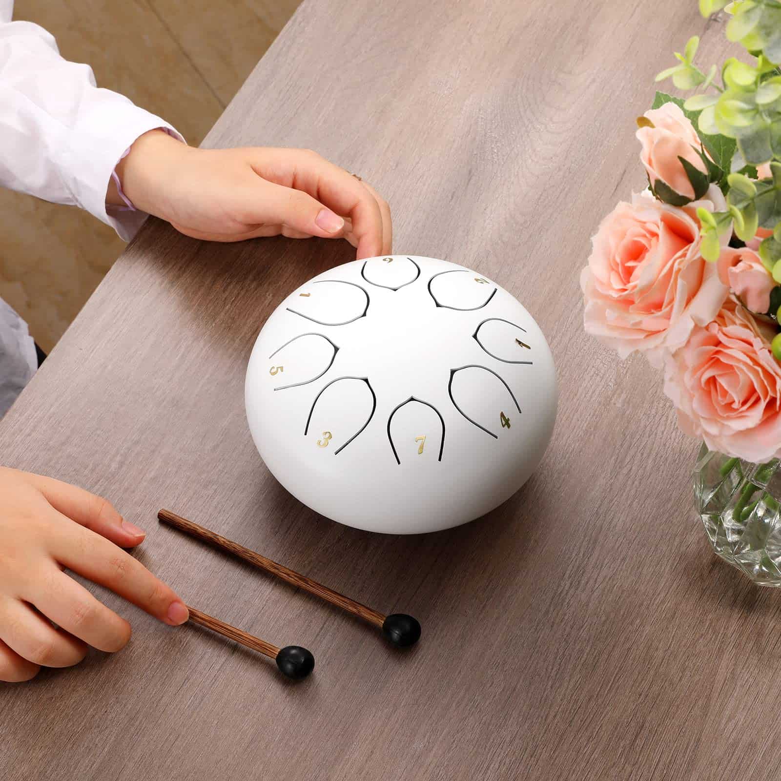 Tambor de Lengua de Acero ZXZYHFTY, 6 -Blanco