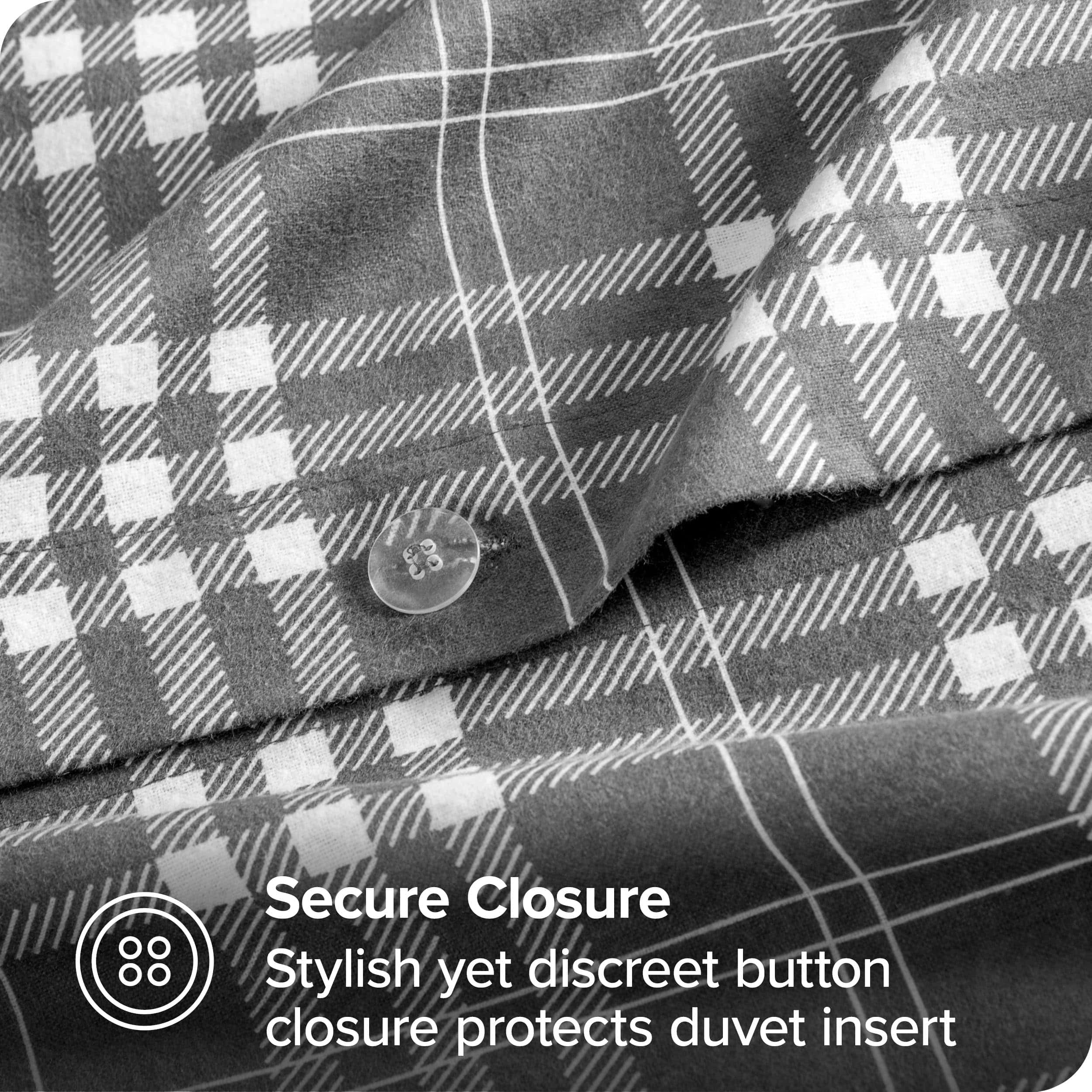 Juego de Funda de Edredón de Franela Bare Home - -Cuadros St - Imagen 5