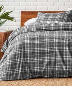 Juego de Funda de Edredón de Franela Bare Home - -Cuadros St