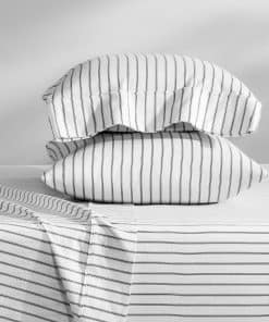 Juego de sábanas de franela Bare Home Prints, -Blanco/Gris