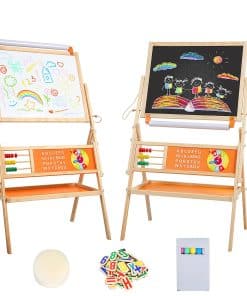 Caballete de madera 3 en 1 para niños OMOTIYA, caballete de