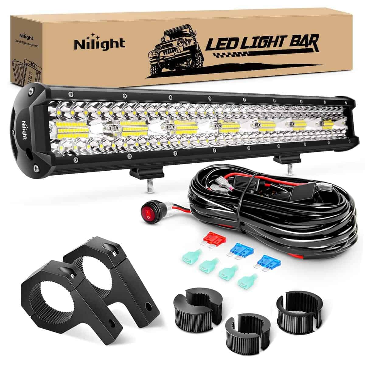 Barra de luz LED Nilight de Triple Fila de 20 pulgadas 420W