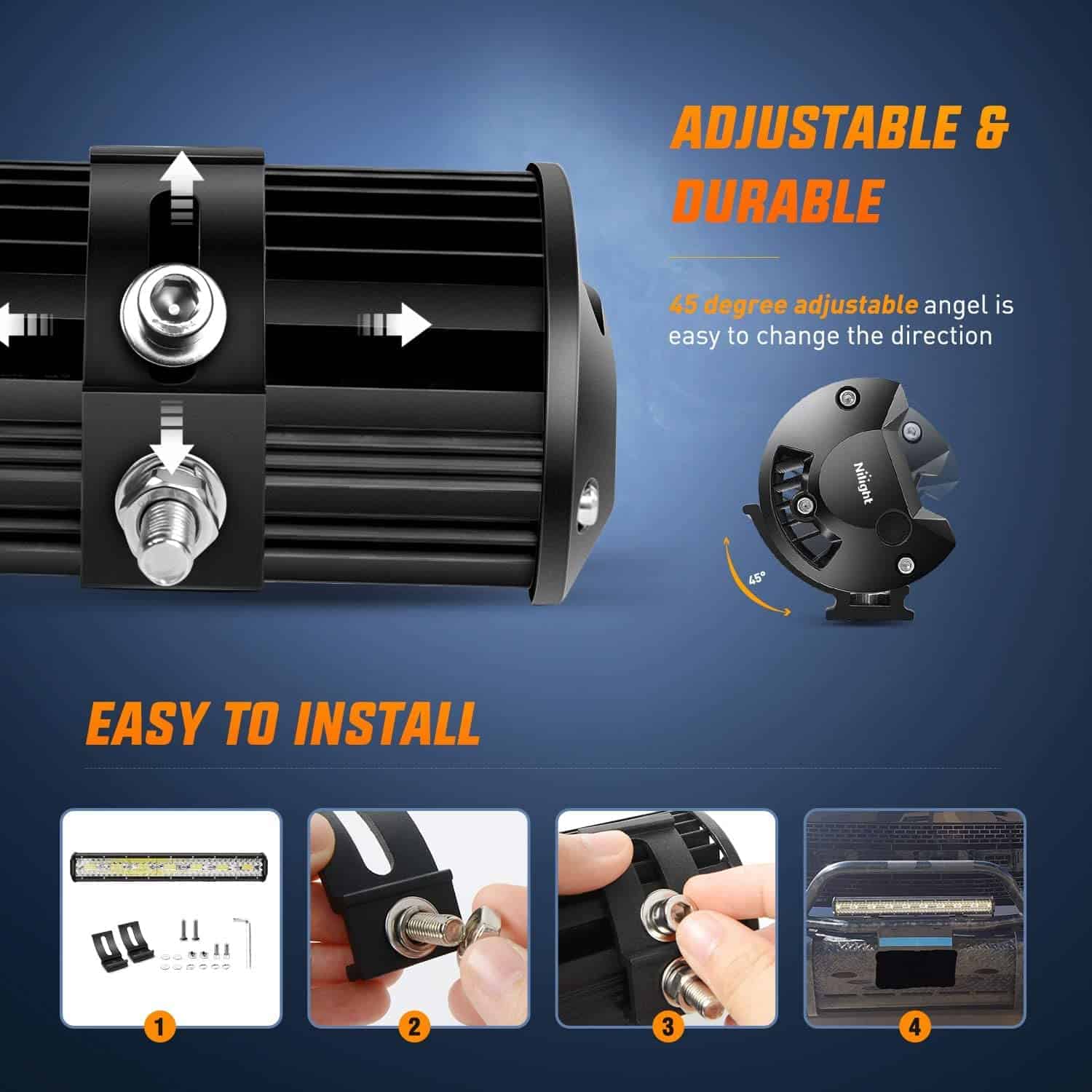 Barra de luz LED Nilight de Triple Fila de 20 pulgadas 420W - Imagen 6