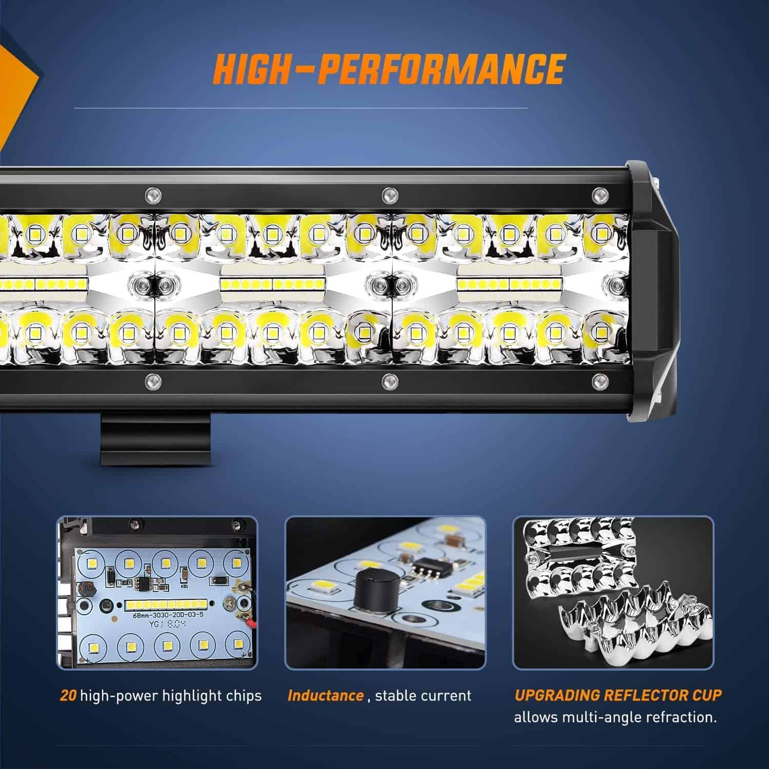 Barra de luz LED Nilight de Triple Fila de 20 pulgadas 420W - Imagen 4