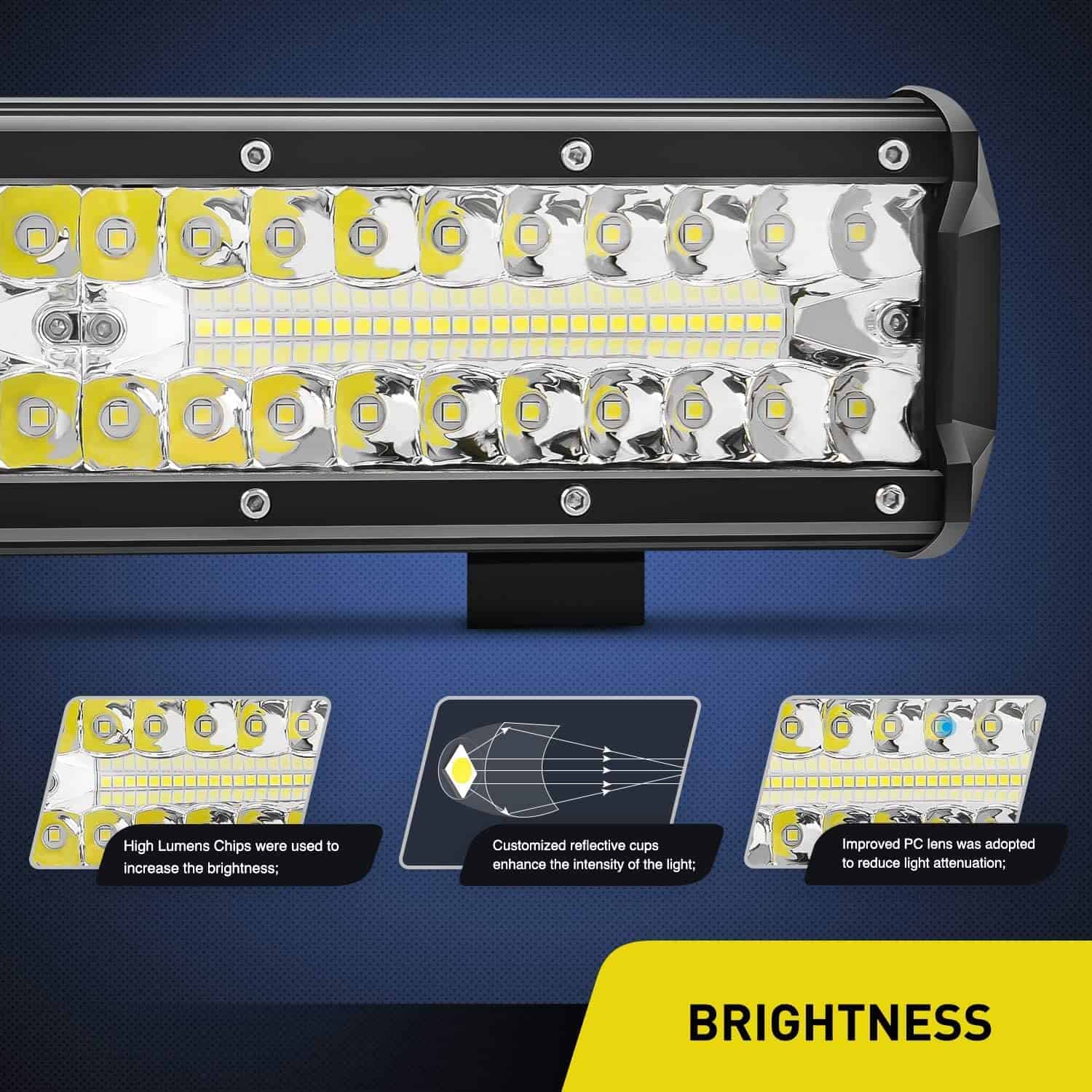 Nilight Barra de Luces LED de 12 Pulgadas 300W Triple Fila - Imagen 4