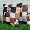 Set de 2 Fundas de Almohada de Cuero de Vaca Tricolor