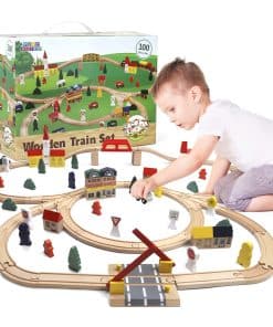 Juego de Tren de Madera Play Build, Juego Completo de Tren