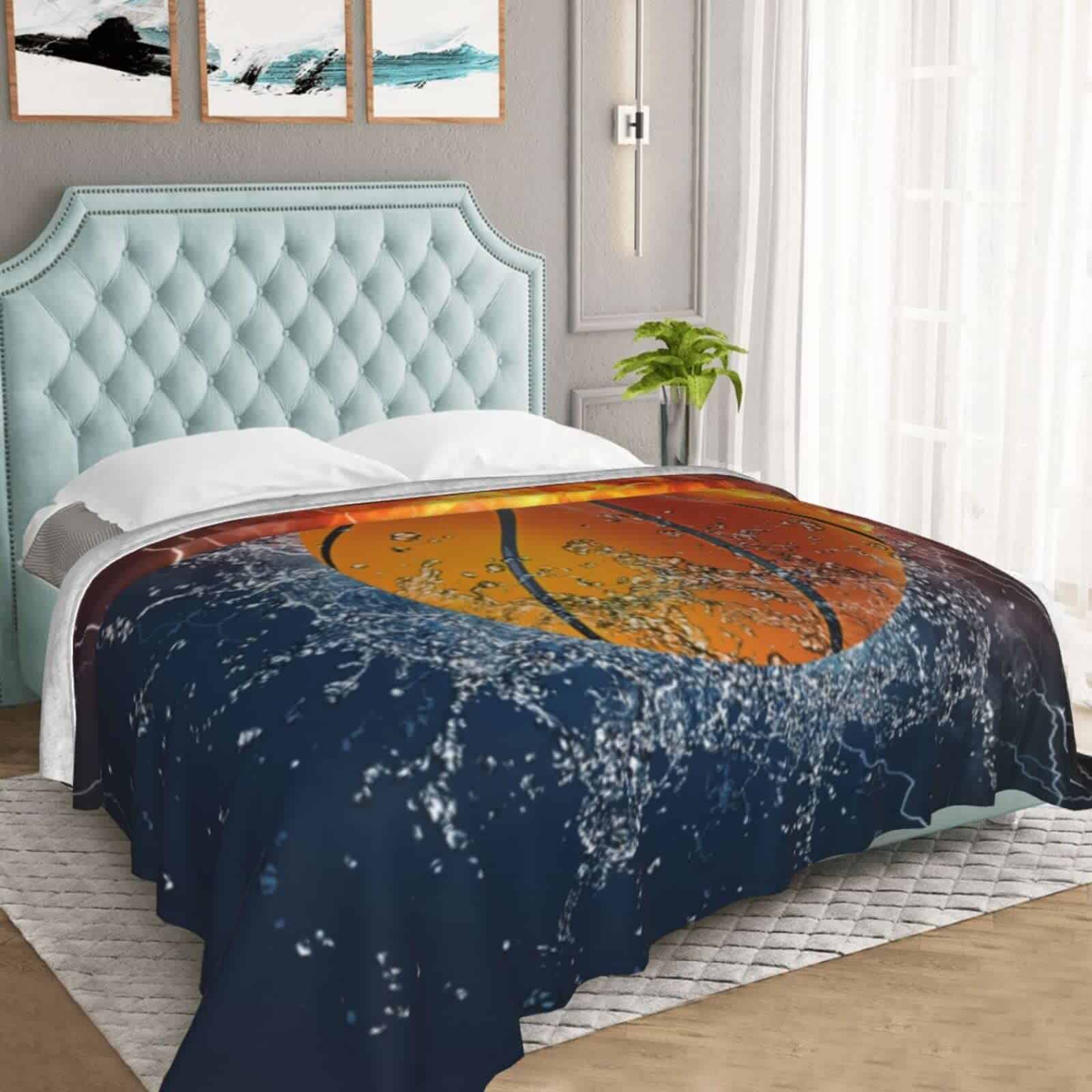 Manta de tiro de baloncesto cálida manta de microfibra - Imagen 7