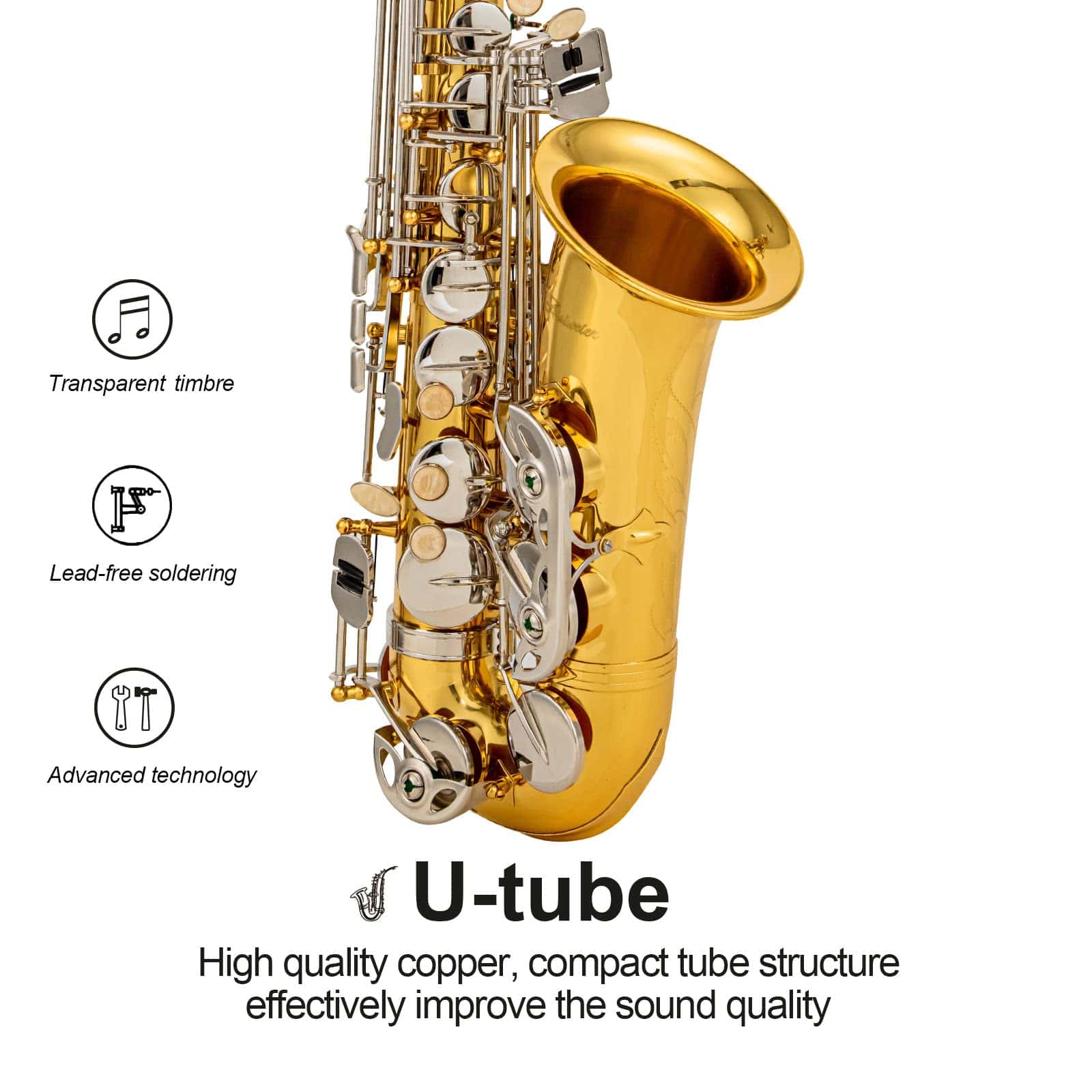 Saxofón Alto en Mi bemol de Latón Engrasado con Llaves - Imagen 7