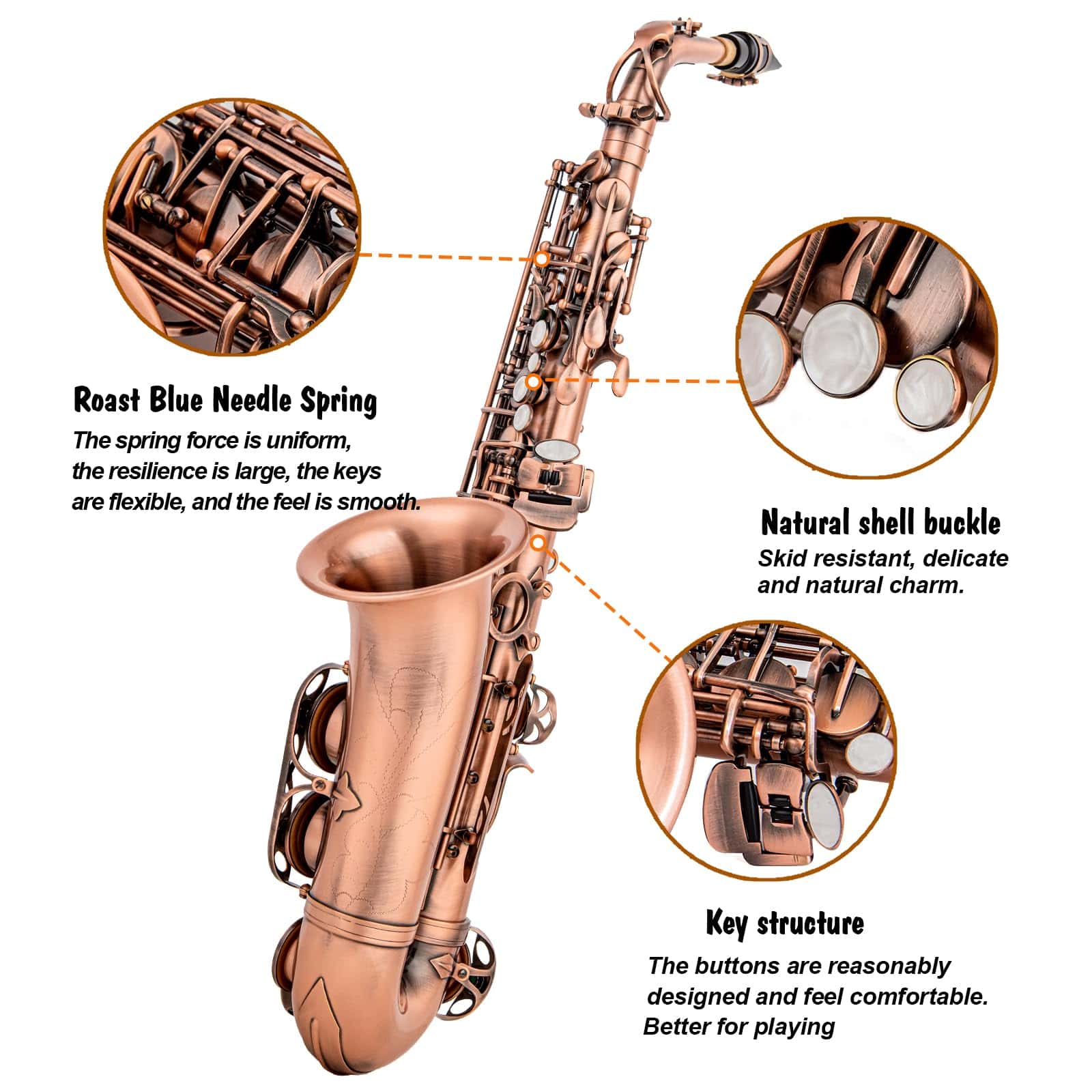 Saxofón Alto Aisiweier en Bronce Rojo Antiguo Vintage Sax - Imagen 6