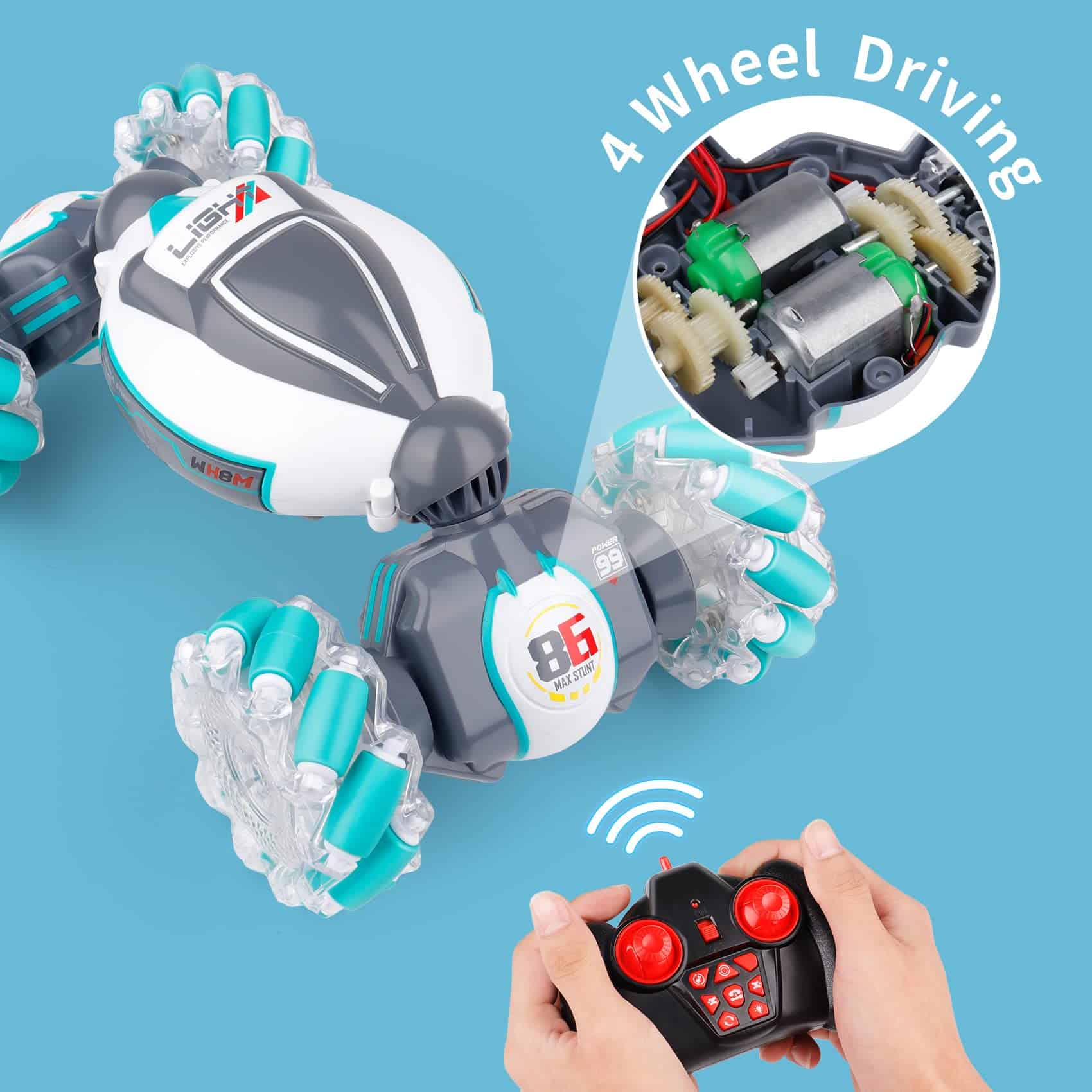 Coche de acrobacias RC con sensor de gestos para niños y - Imagen 7