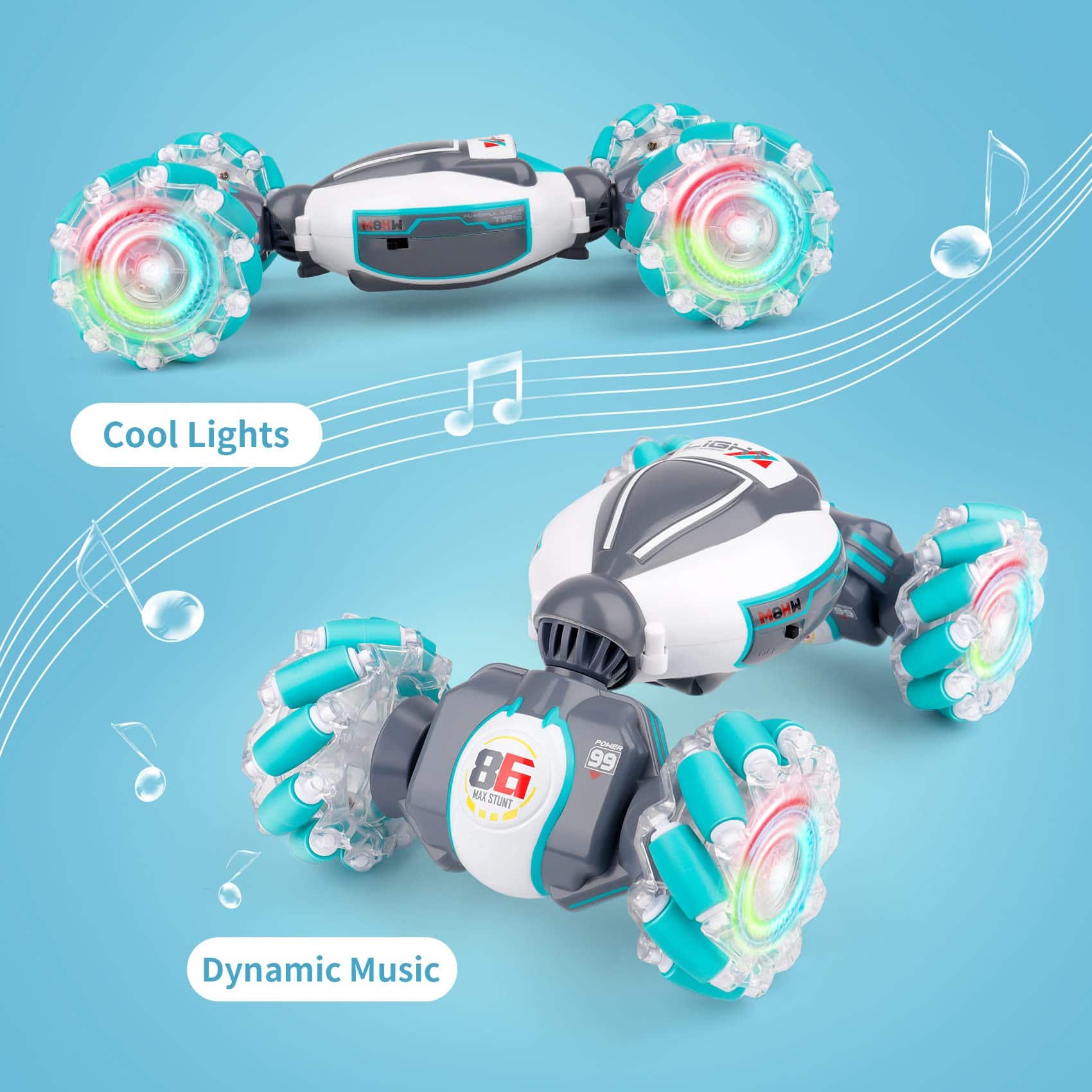 Coche de acrobacias RC con sensor de gestos para niños y - Imagen 3