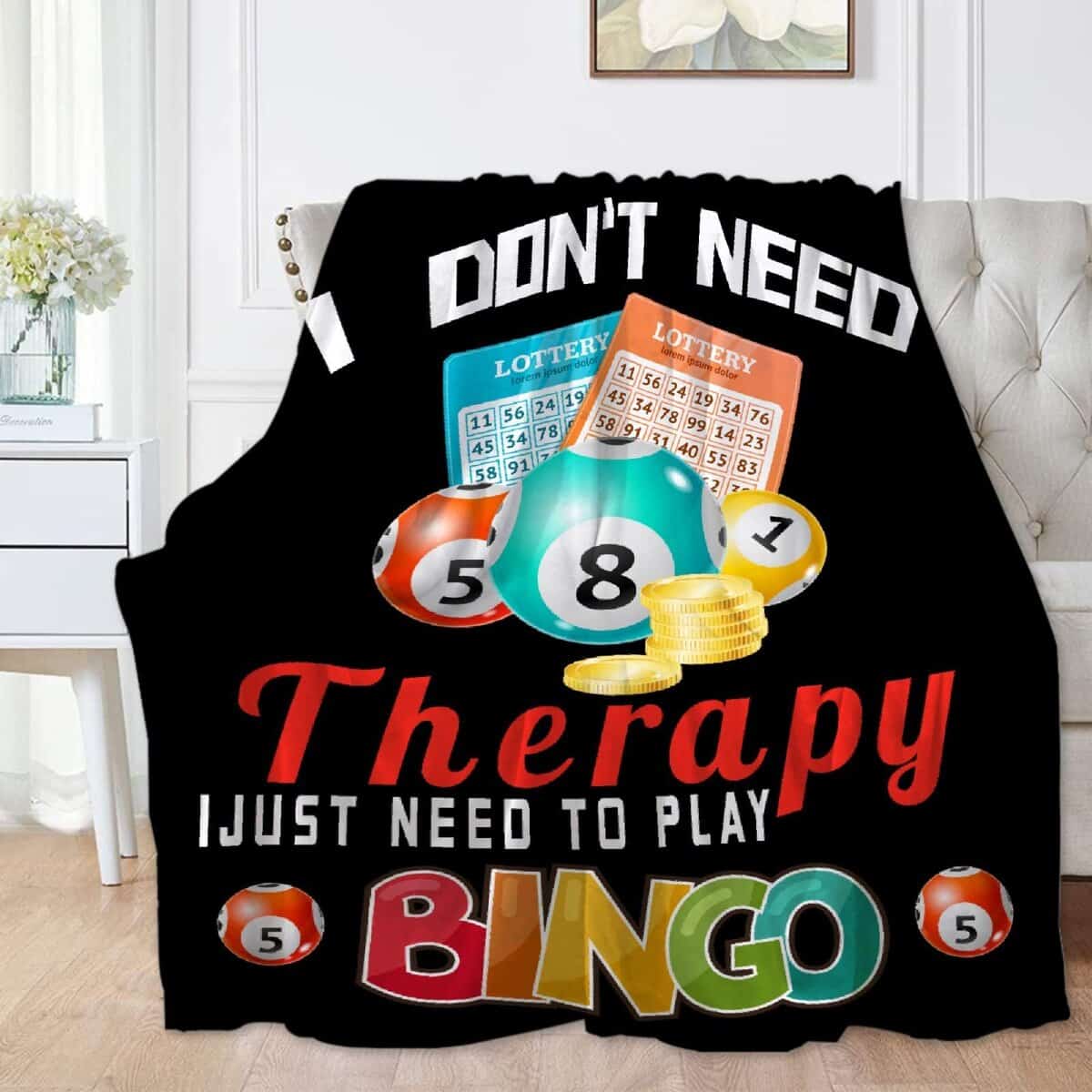 Manta de Franela SANBOBO No Necesito Terapia, -lescentes