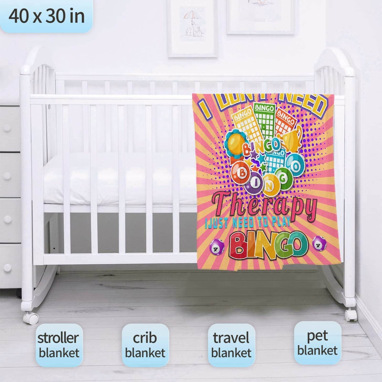 Manta de franela SANBOBO I Don't Need Therapy, -a adultos - Imagen 5