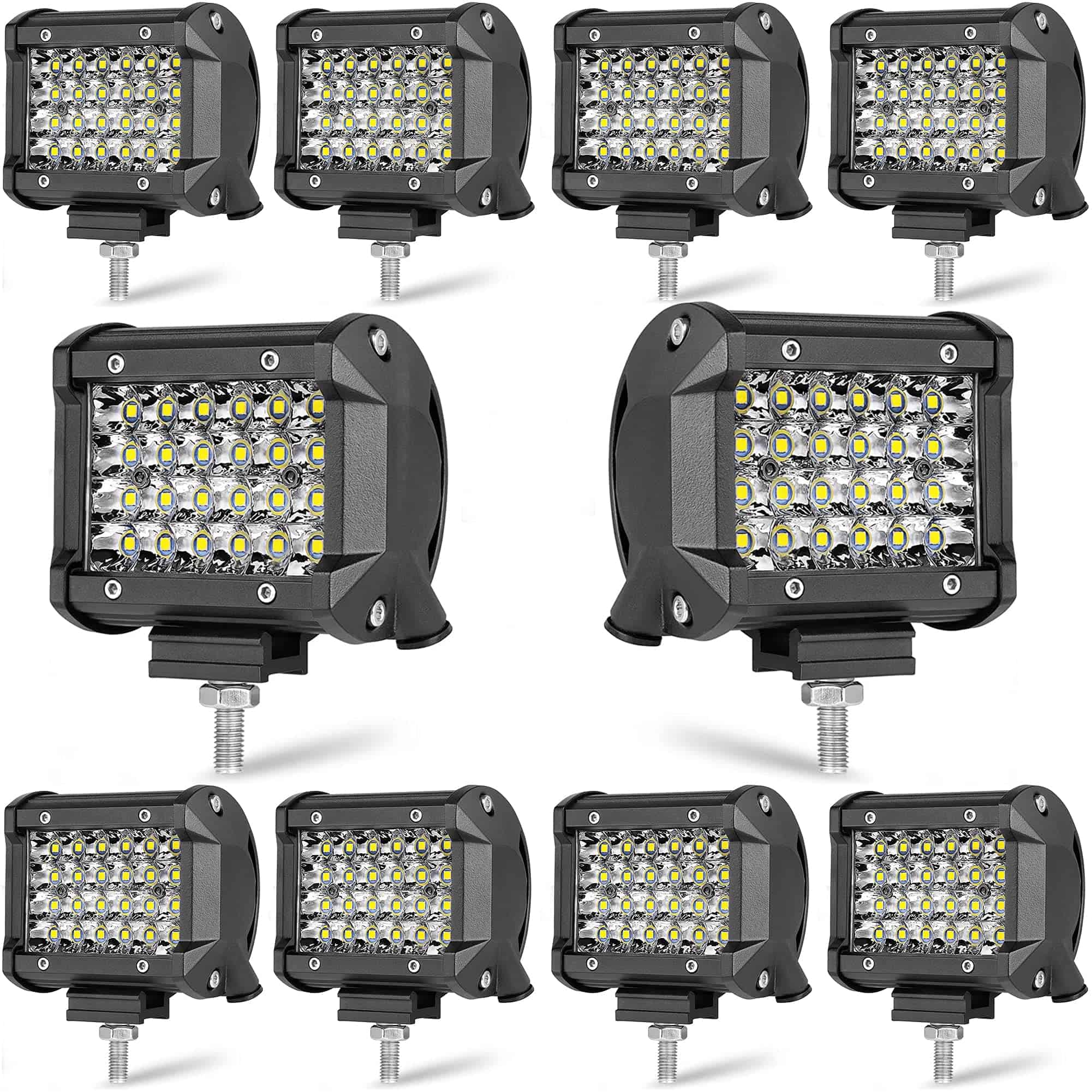 Luces LED para camiones, MUVKQC 10PCS 4INCH 72W 12000LM
