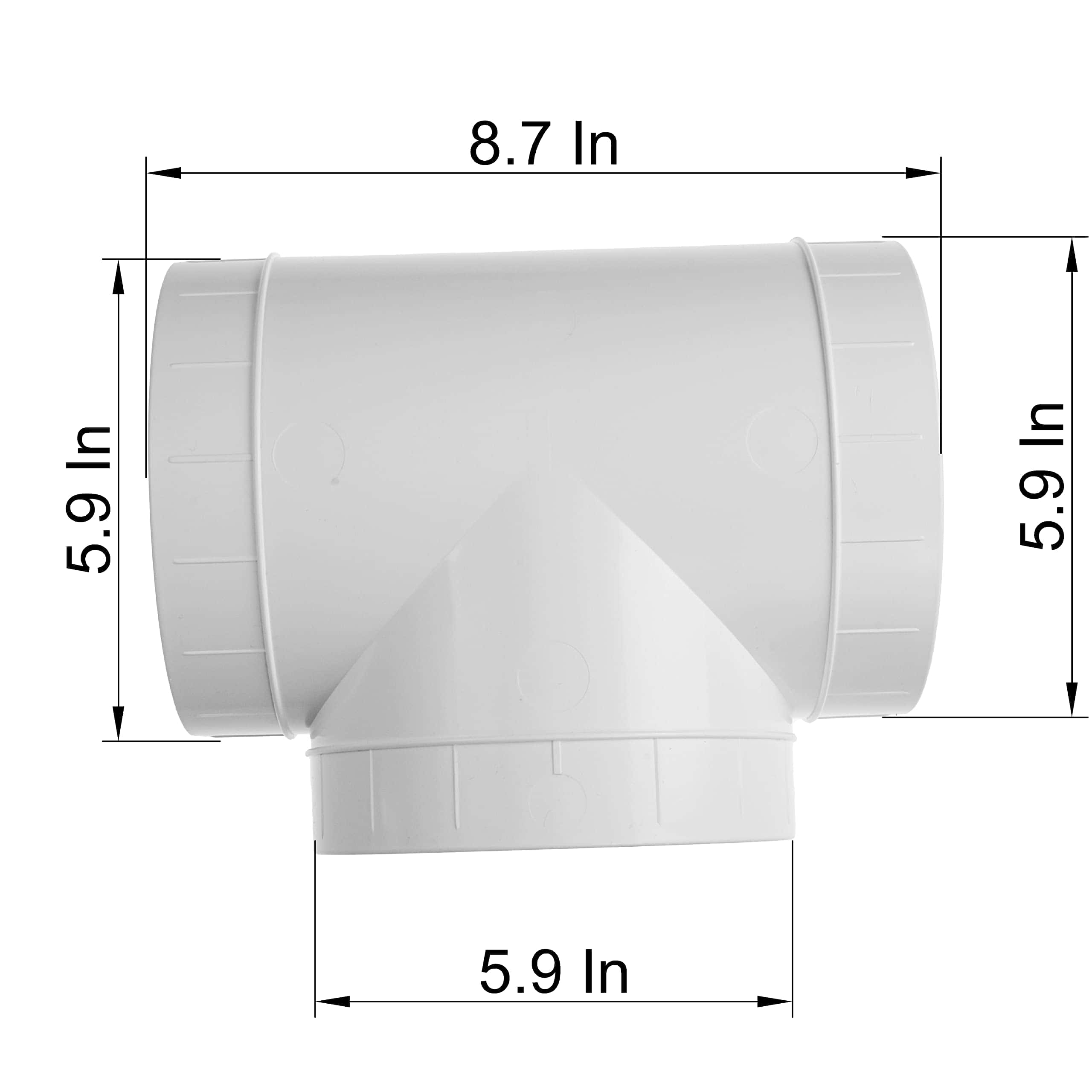 Conector de conducto de 6 pulgadas de 3 vías para manguera - Imagen 7