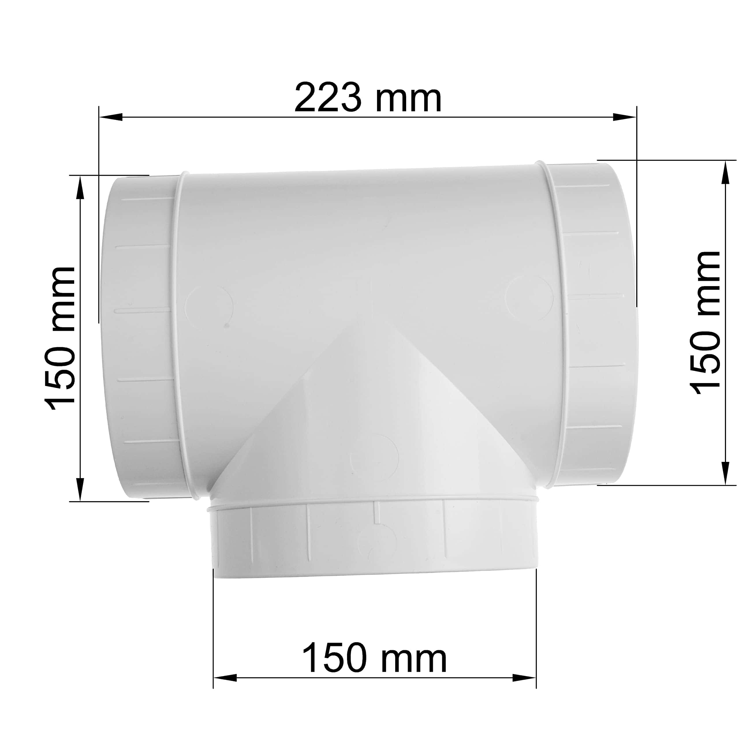 Conector de conducto de 6 pulgadas de 3 vías para manguera - Imagen 8