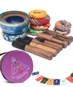 Set de 7 Cuencos Tibetanos de 7 Colores - Set de Meditación