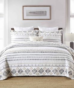 Set de Colcha Queen Size PANGUSHAN, Colcha de Algodón 100%,