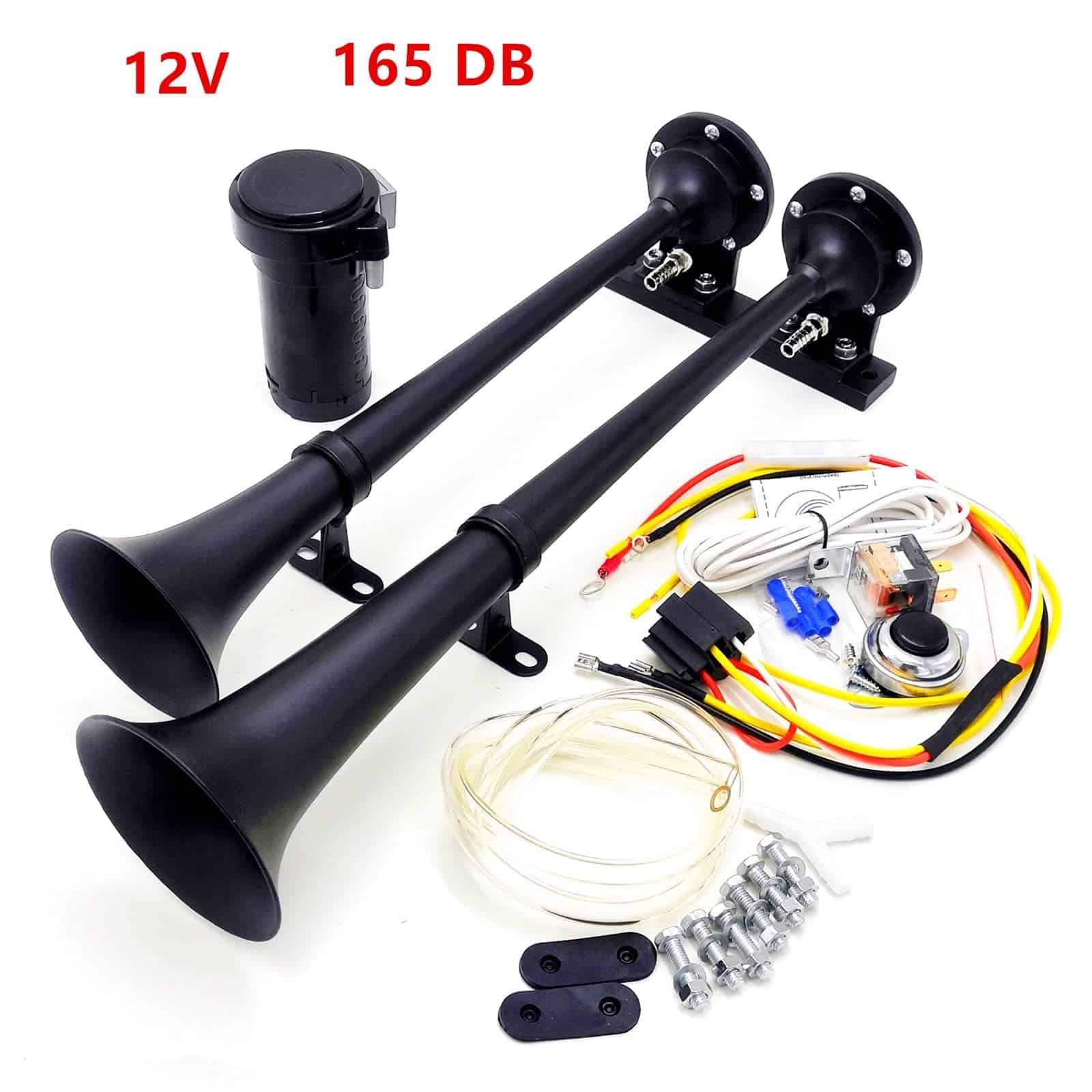 Viping Claxon de Aire Negro 165DB Trompeta de Barco Claxon - Imagen 4