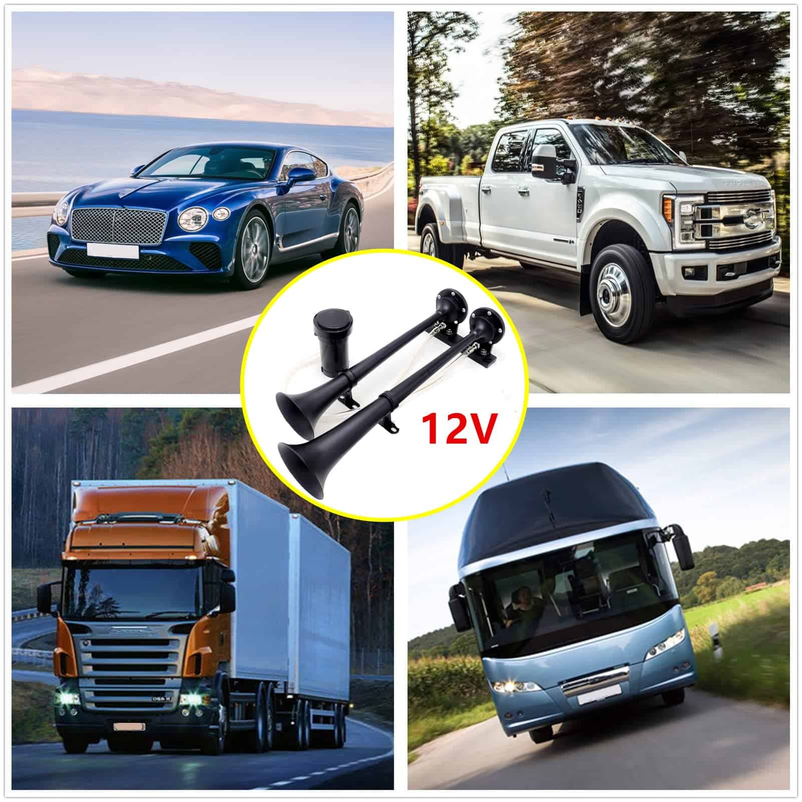 Viping Claxon de Aire Negro 165DB Trompeta de Barco Claxon - Imagen 8