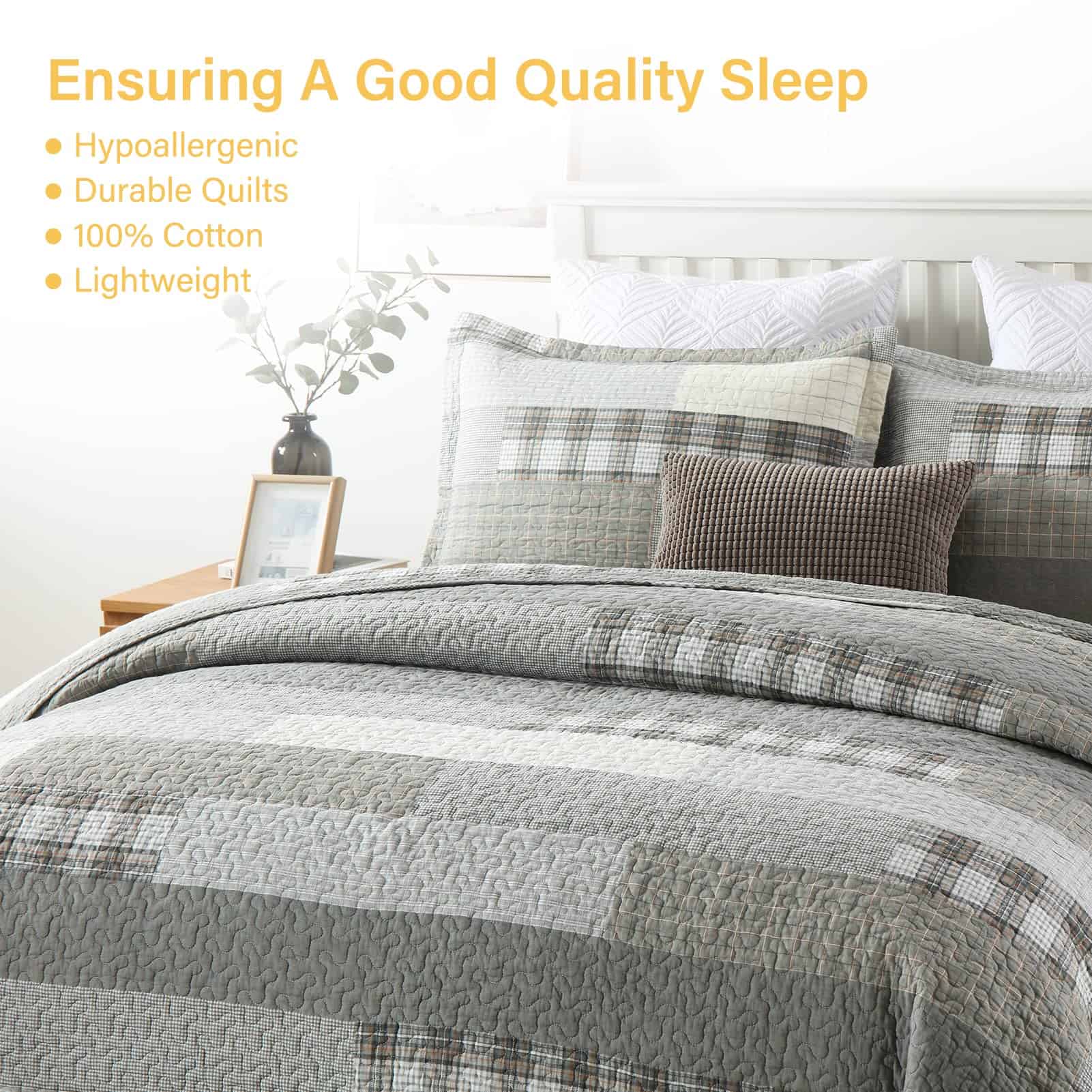 SahSahCasa Quilt King Size, King Quilt Set, Set de Colcha - Imagen 4