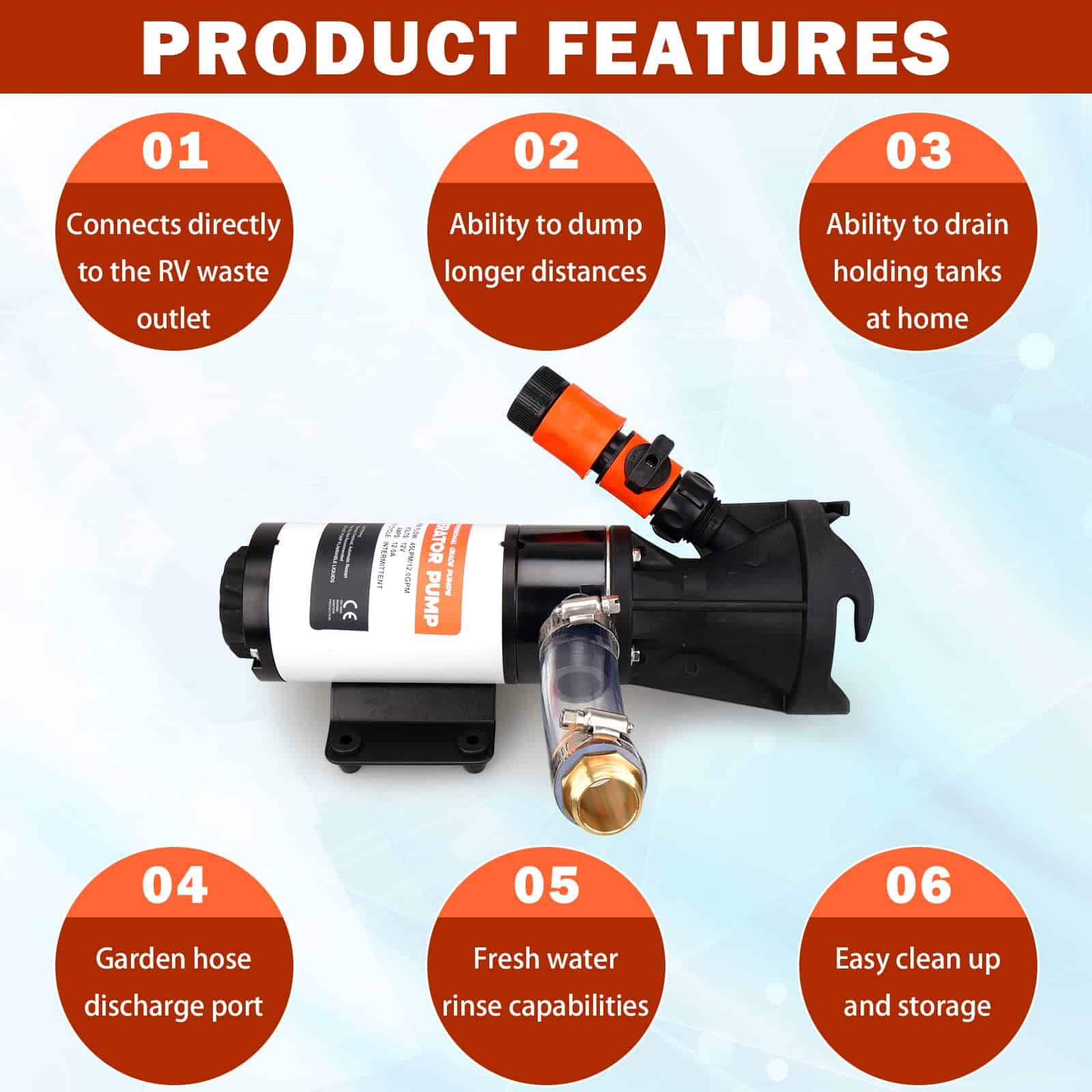 Bomba Trituradora RVRAYS para Agua Residual de RV 12v, - Imagen 7