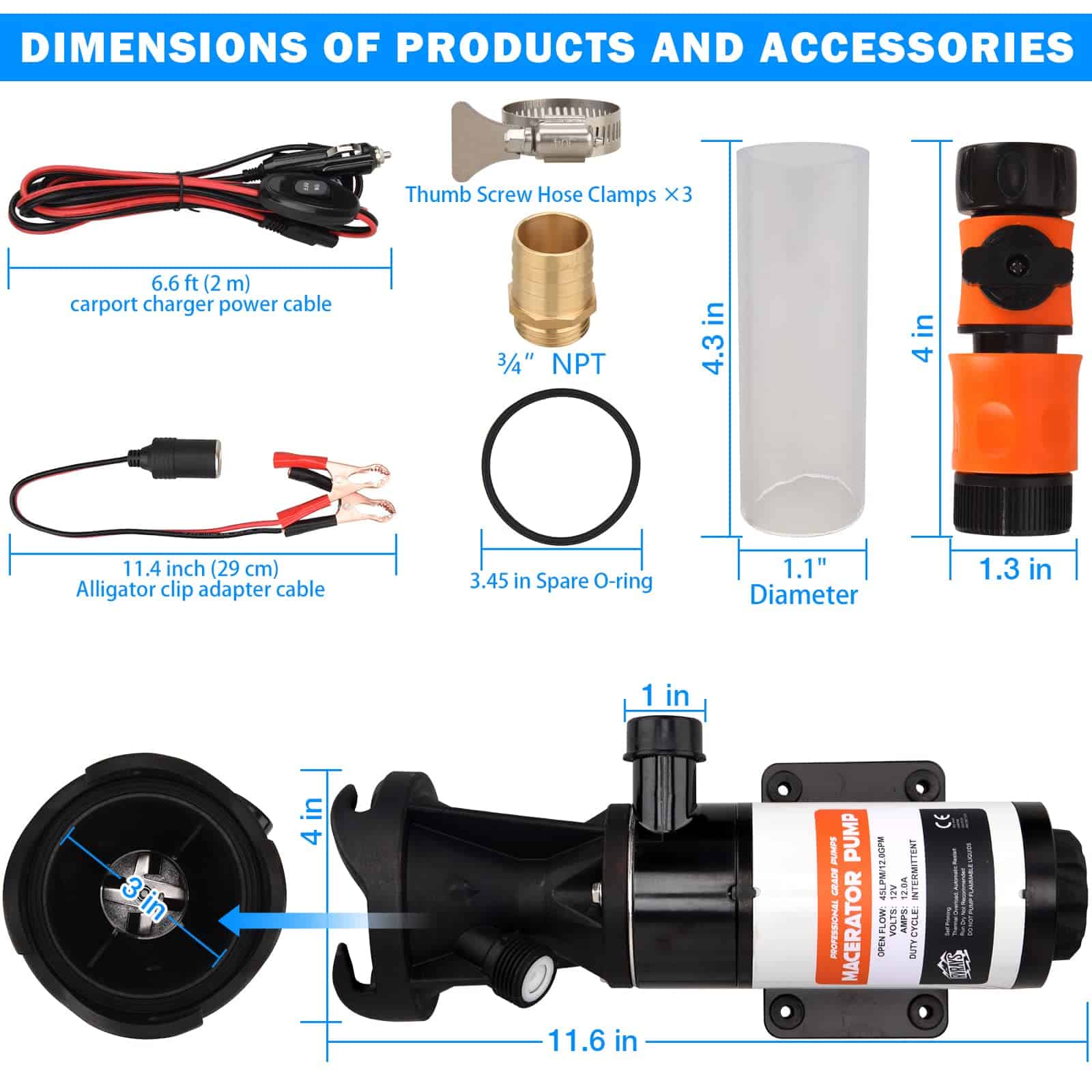 Bomba Trituradora RVRAYS para Agua Residual de RV 12v, - Imagen 8