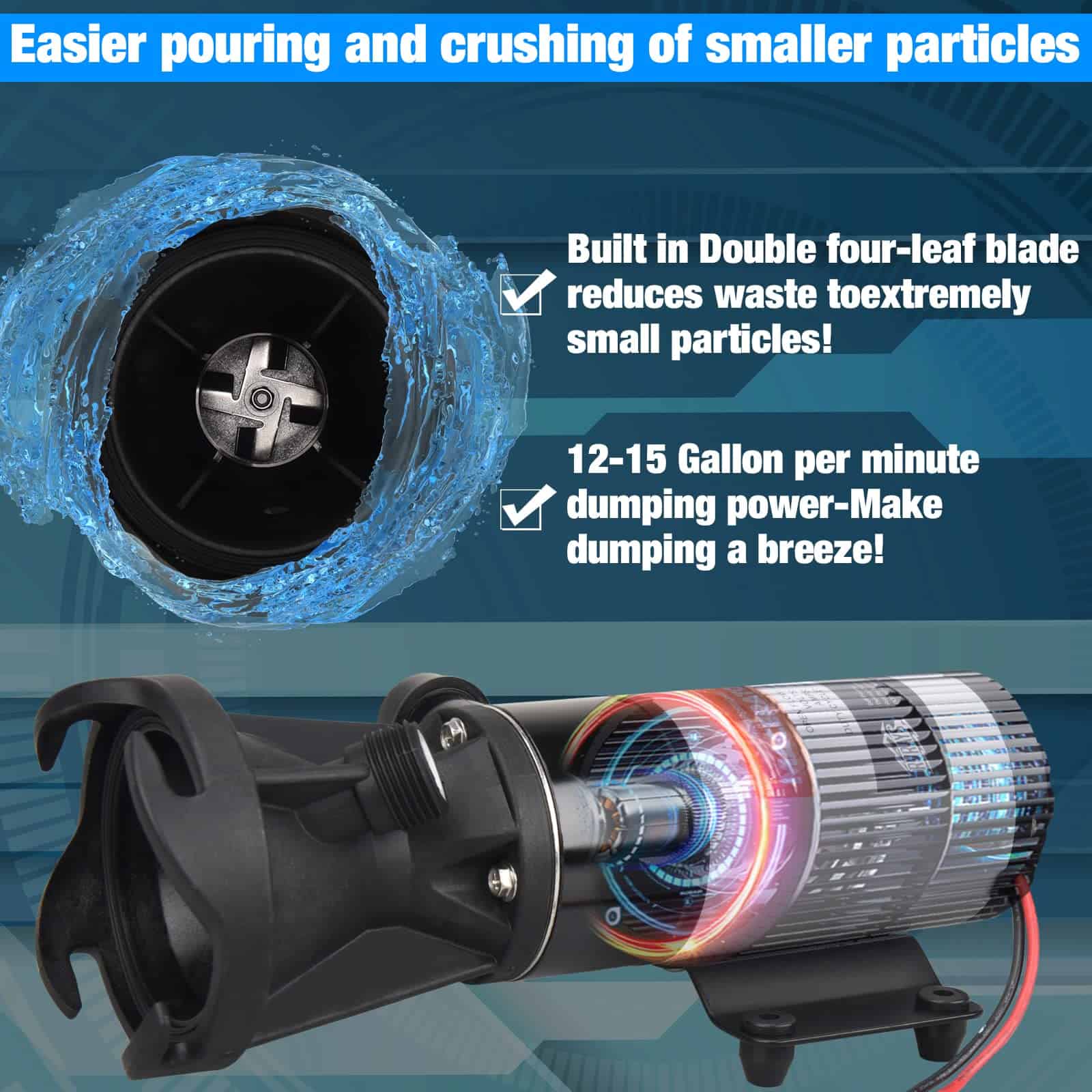 Bomba Trituradora RVRAYS para Agua Residual de RV 12v, - Imagen 5