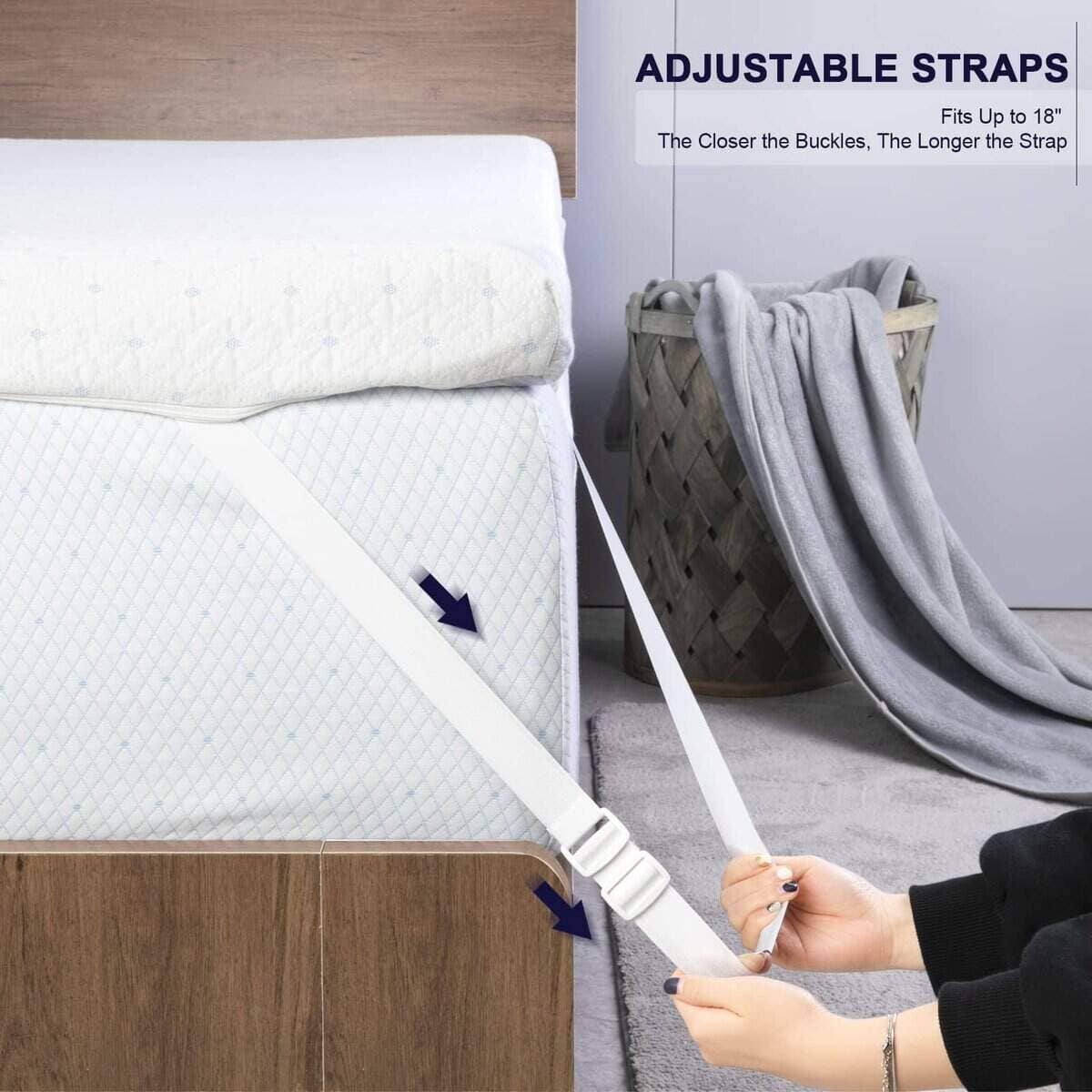 Funda de protector de colchón de 4 pulgadas para topper de - Imagen 5