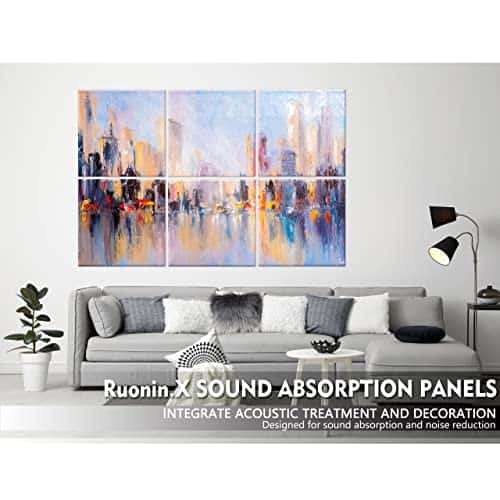 Ruonin.X 6 Pack Paneles Decorativos de Arte Acústico, Mejor - Imagen 3