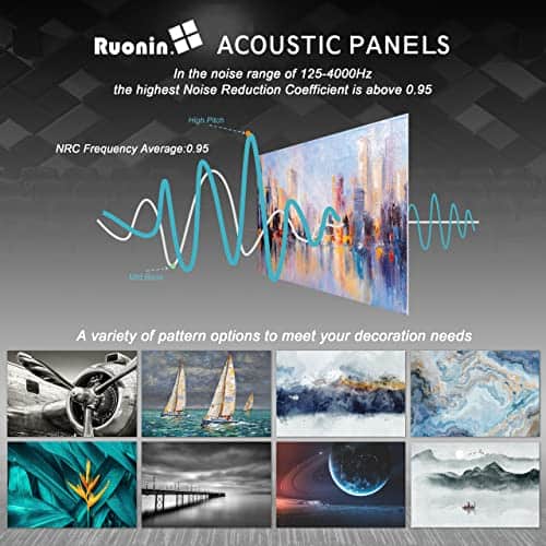 Ruonin.X 6 Pack Paneles Decorativos de Arte Acústico, Mejor - Imagen 7