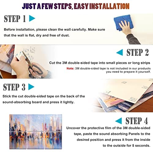 Ruonin.X 6 Pack Paneles Decorativos de Arte Acústico, Mejor - Imagen 8